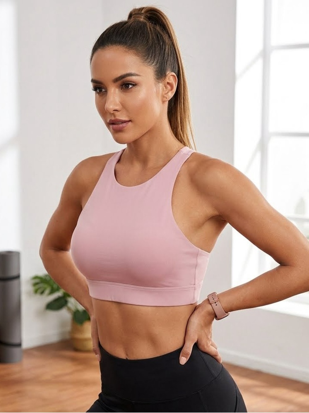 Fabletics Mauve No-Bounce High Impact Sports Bra P2P 19-20